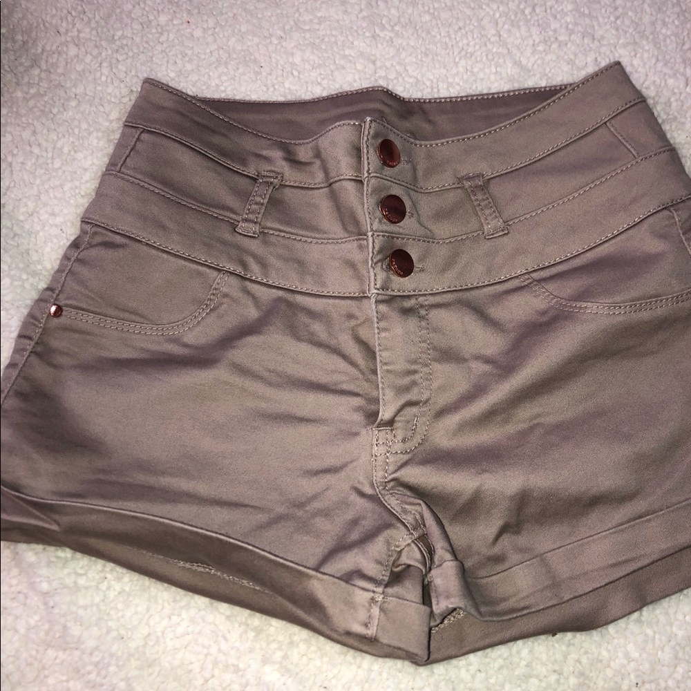 REFUGE Tan high waisted shorts